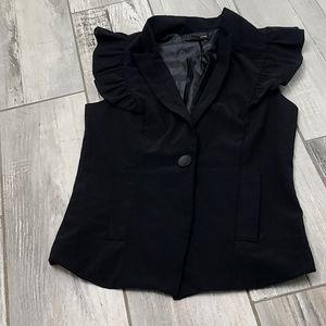 Express Black Blouse Blazer Ruffle Sleeve